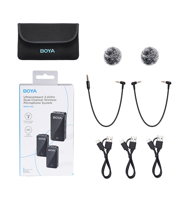 BY-WMic5-M2 Dual 3.5mm 2.4G Wireless Mic