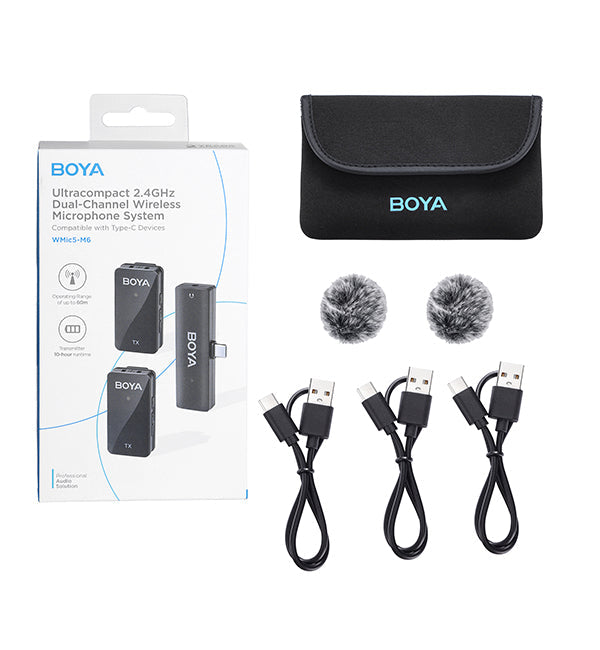 BY-WMic5-M6 Dual TYPE-C 2.4G Wireless Mic
