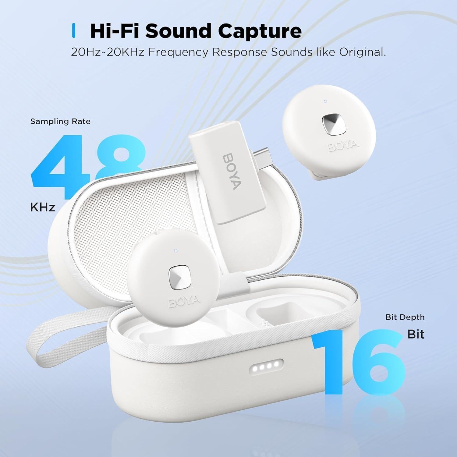 BOYA Omic-U Wireless Lavalier Microphone - White