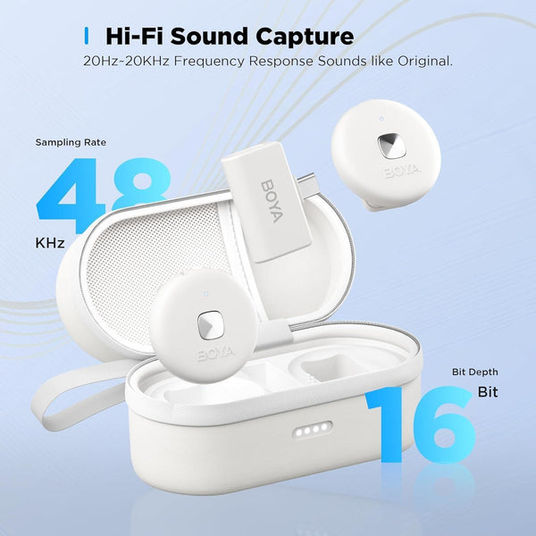 BOYA Omic-U Wireless Lavalier Microphone - White