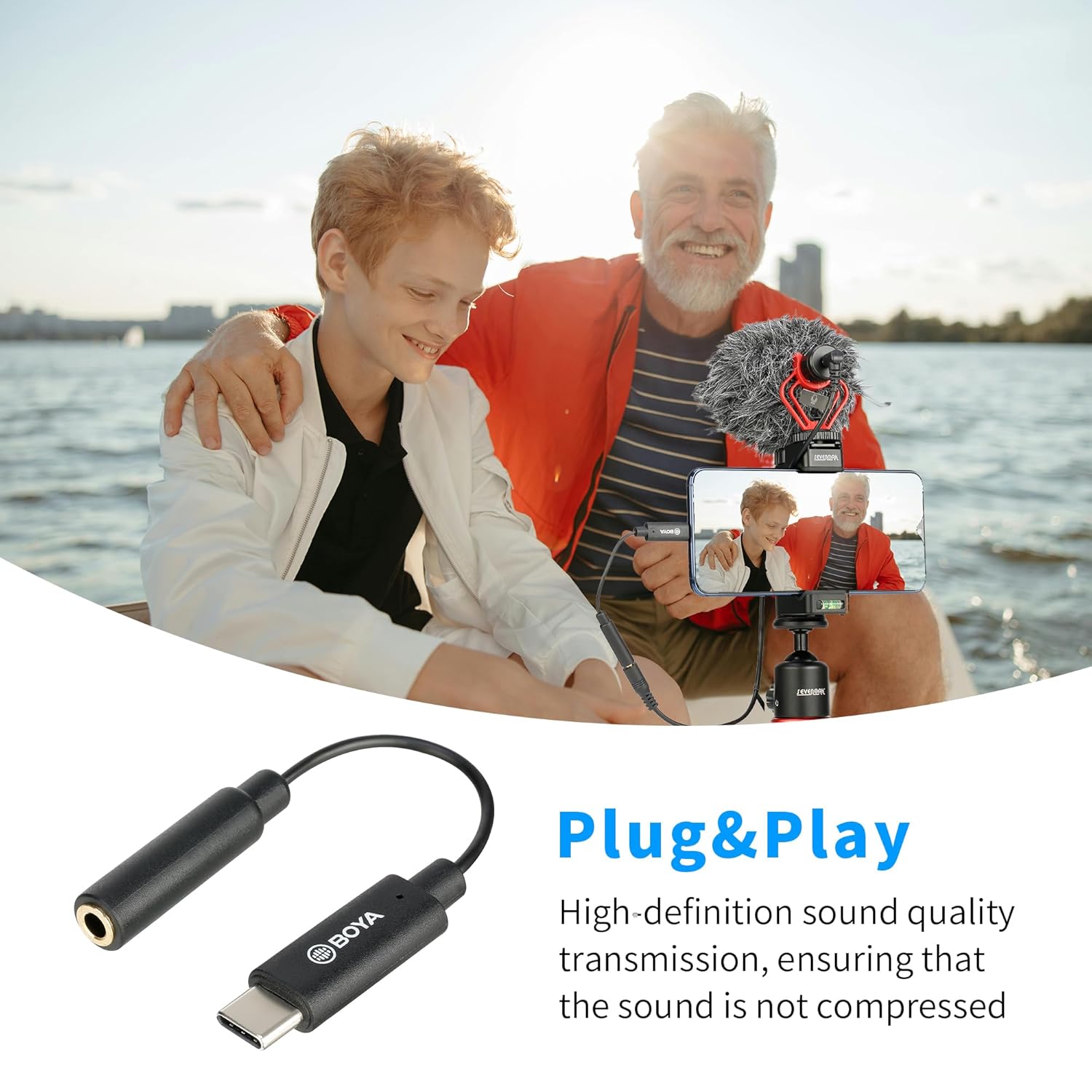 BOYA BY-K4 USB-C to 3.5mm TRS Microphone Adapter