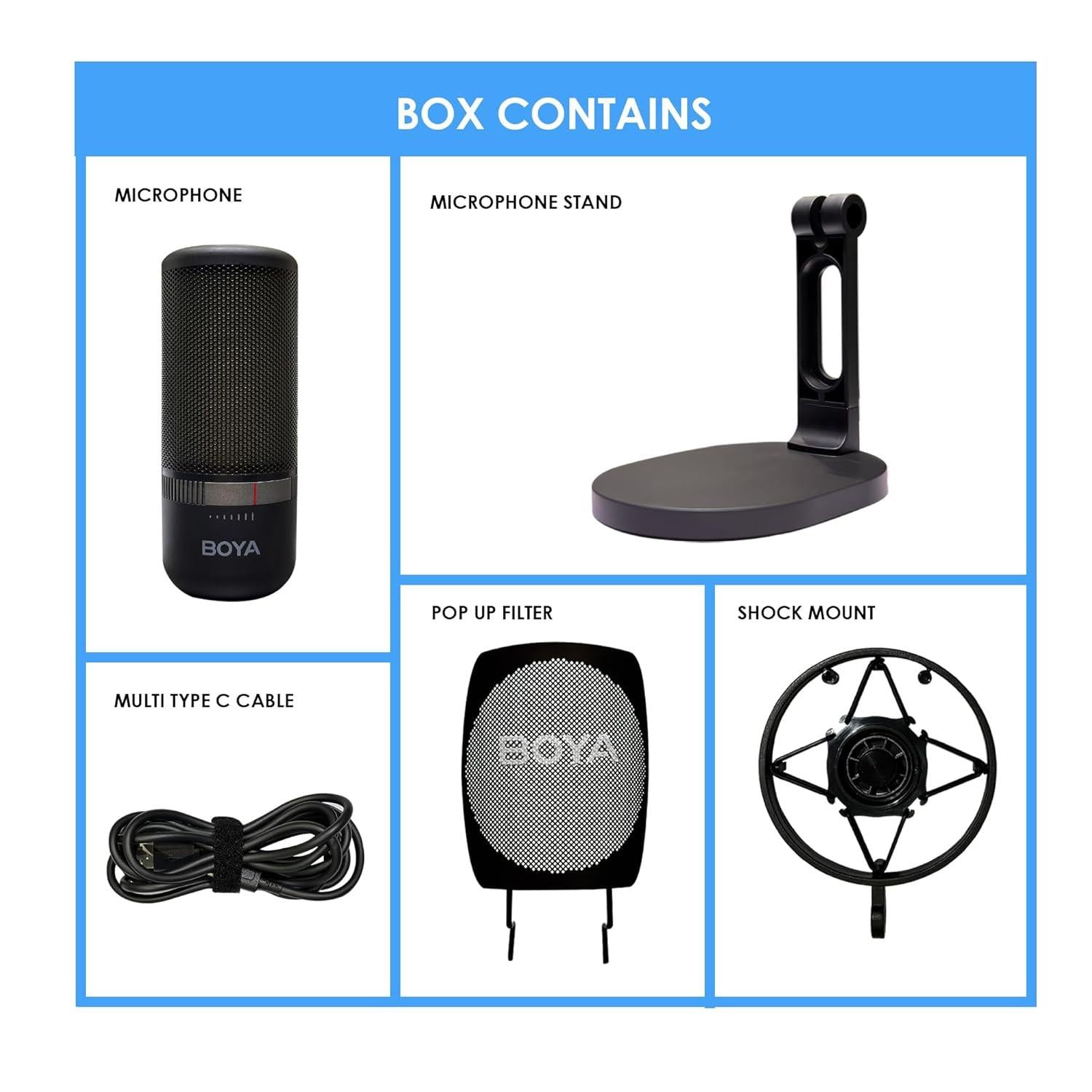 BOYA K3 RGB TYPE-C Condenser Studio Mic