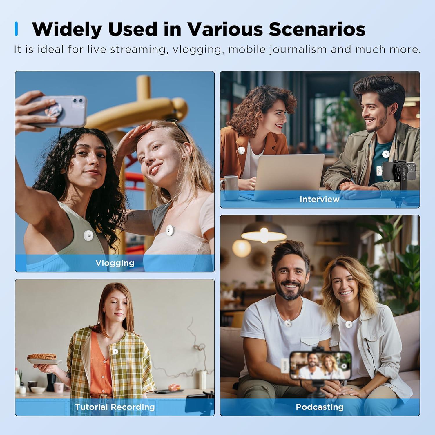 BOYA Omic-U Wireless Lavalier Microphone - White