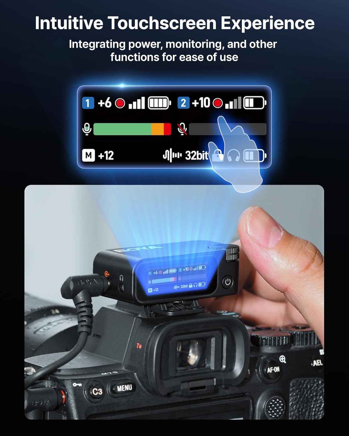 BOYA BOYAMIC 2 Wireless Mic – AI Noise Cancelling & 32-Bit Audio