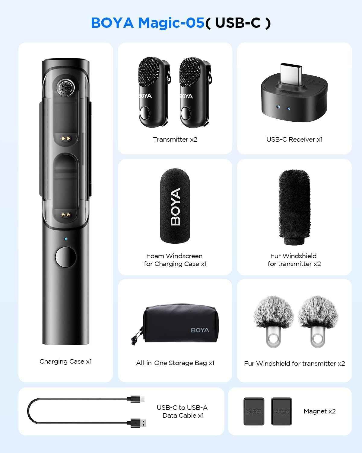 BOYA Magic Type‑C AI Wireless Microphone (4‑in‑1 Mini Mic) – BOYA INDIA