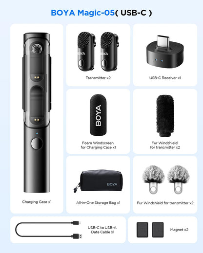 BOYA Magic (Type‑C) – AI‑Powered 4‑in‑1 Mini Wireless Microphone