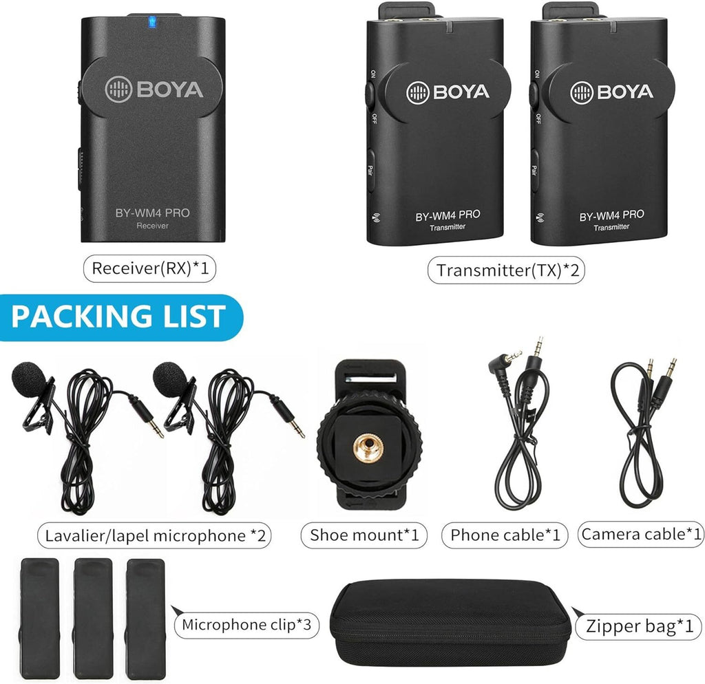 BY-WM4 Pro-K2 Dual 3.5mm 2.4G Wireless Mic