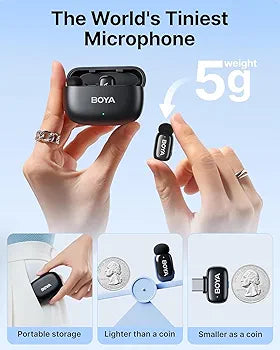 BOYA Mini Wireless Microphone for type c android and iphone