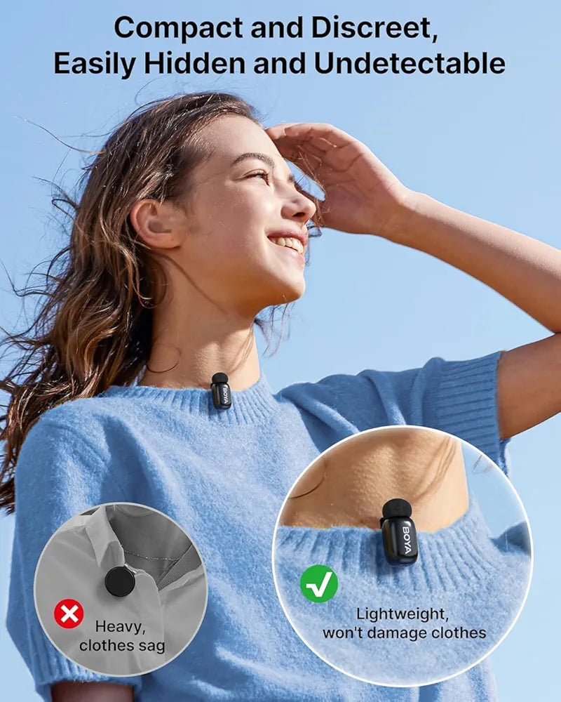 BOYA Mini Wireless Microphone for type c android and iphone
